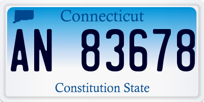 CT license plate AN83678