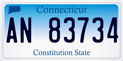 CT license plate AN83734