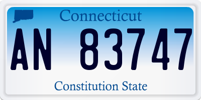 CT license plate AN83747