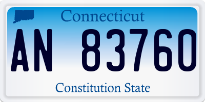 CT license plate AN83760