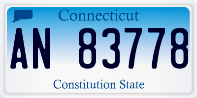 CT license plate AN83778