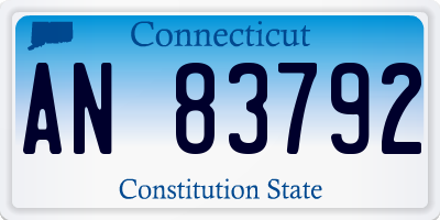 CT license plate AN83792