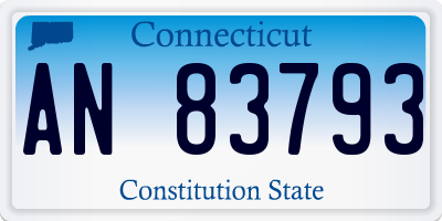CT license plate AN83793