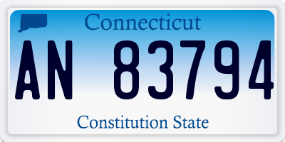 CT license plate AN83794