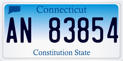 CT license plate AN83854