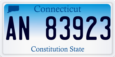 CT license plate AN83923