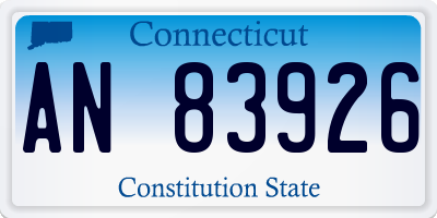 CT license plate AN83926