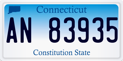 CT license plate AN83935
