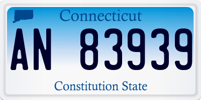 CT license plate AN83939