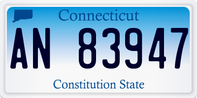 CT license plate AN83947