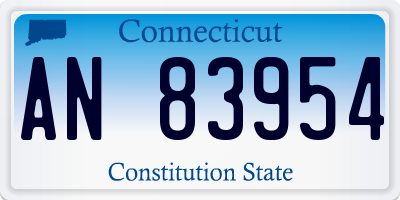 CT license plate AN83954