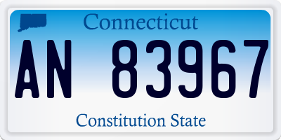 CT license plate AN83967