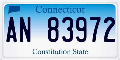 CT license plate AN83972