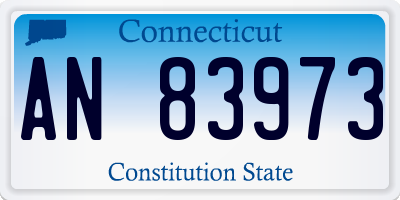 CT license plate AN83973