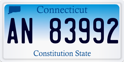 CT license plate AN83992