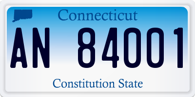 CT license plate AN84001