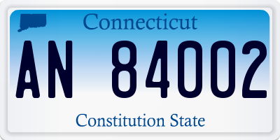CT license plate AN84002