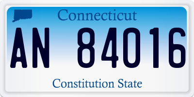 CT license plate AN84016