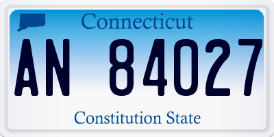 CT license plate AN84027