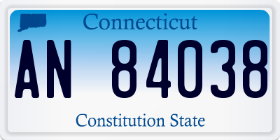 CT license plate AN84038