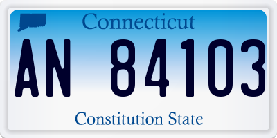 CT license plate AN84103