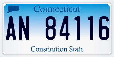 CT license plate AN84116