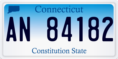 CT license plate AN84182