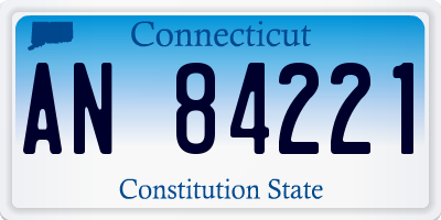 CT license plate AN84221