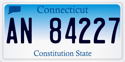 CT license plate AN84227