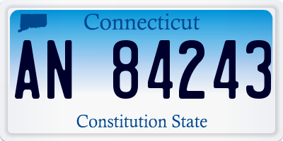 CT license plate AN84243