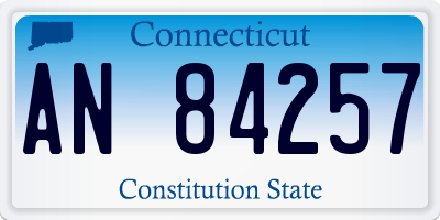 CT license plate AN84257