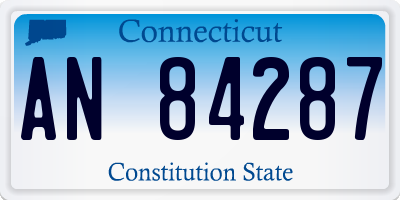 CT license plate AN84287