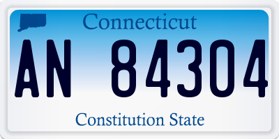 CT license plate AN84304