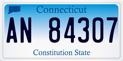 CT license plate AN84307
