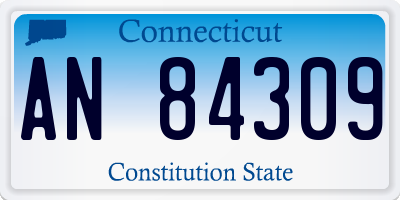 CT license plate AN84309