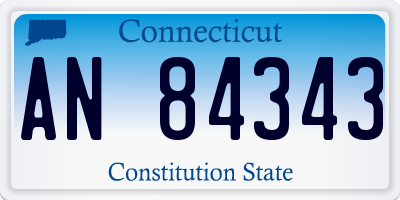 CT license plate AN84343
