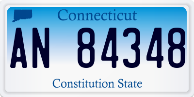 CT license plate AN84348