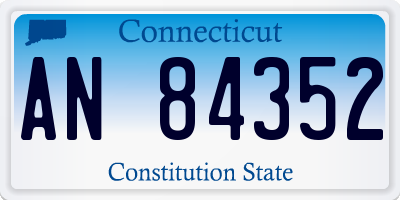 CT license plate AN84352
