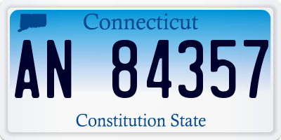 CT license plate AN84357