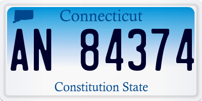 CT license plate AN84374