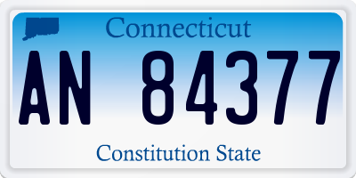 CT license plate AN84377