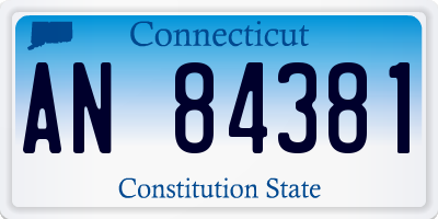 CT license plate AN84381