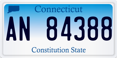 CT license plate AN84388