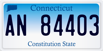 CT license plate AN84403