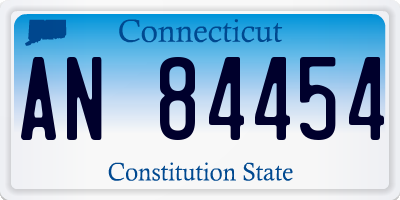 CT license plate AN84454
