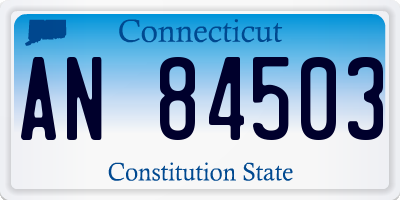 CT license plate AN84503