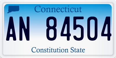 CT license plate AN84504