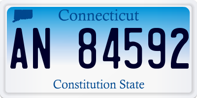 CT license plate AN84592