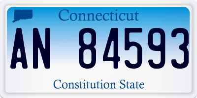 CT license plate AN84593