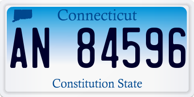 CT license plate AN84596